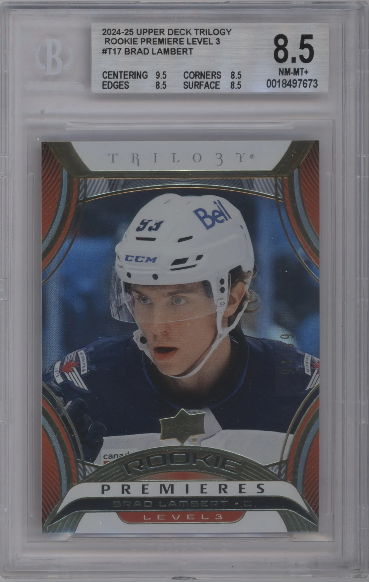 2024 Upper Deck Extended Series Trilogy Rke.Prem. Brad Lambert Level 3 #T-17 BGS 8.5