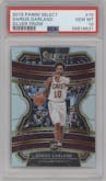 Darius Garland from the 2019-20 Panini Select set featuring a Silver Prizm parallel graded by PSA and given an overall grade of 10.