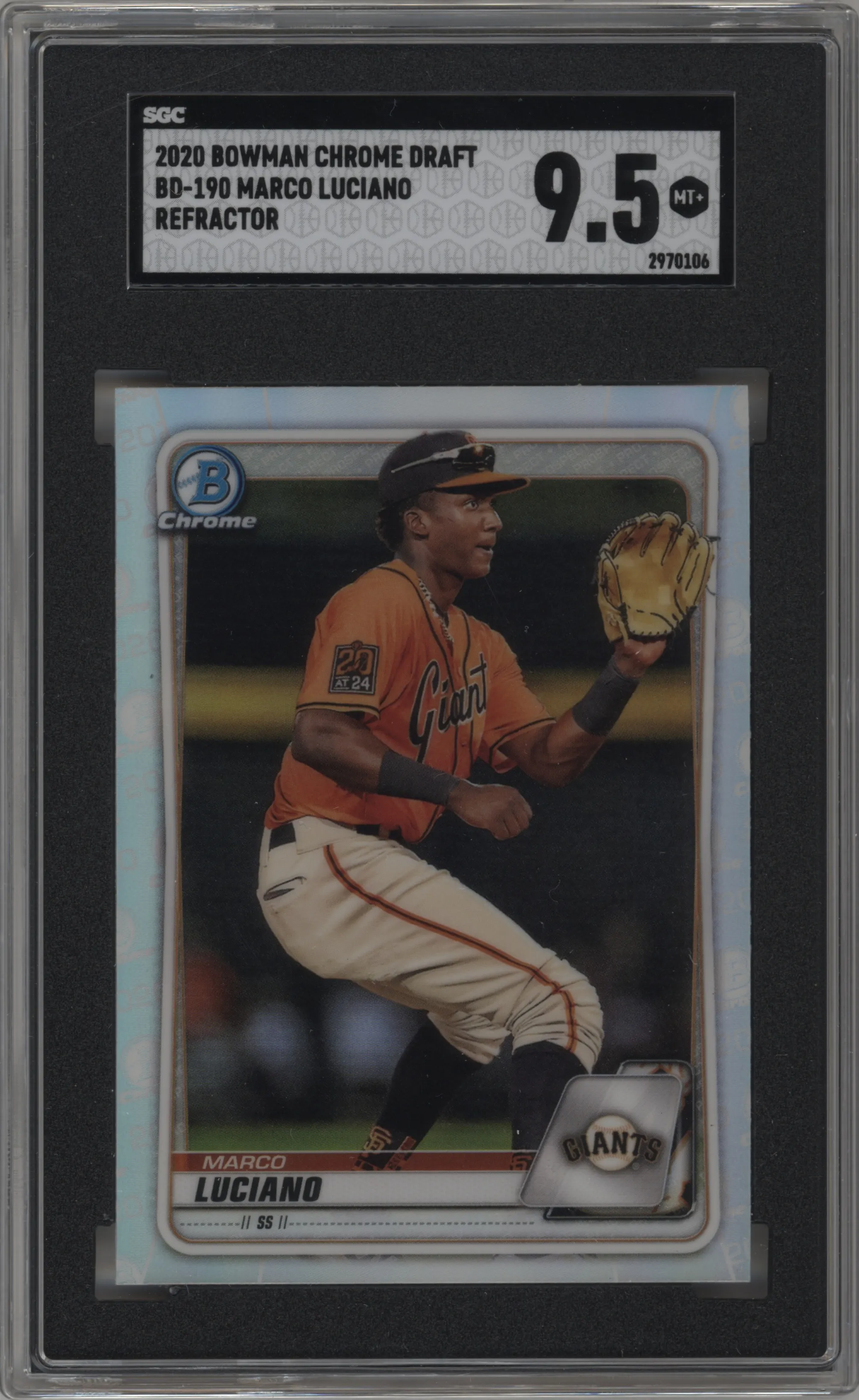 2020 Bowman Draft Chrome Marco Luciano Refractor SGC 9.5