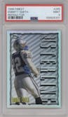Emmitt Smith from the 1996 Topps Finest set featuring a Refractor  parallel graded by PSA and given an overall grade of 9.