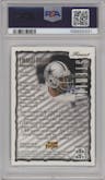Emmitt Smith from the 1996 Topps Finest set featuring a Refractor  parallel graded by PSA and given an overall grade of 9.