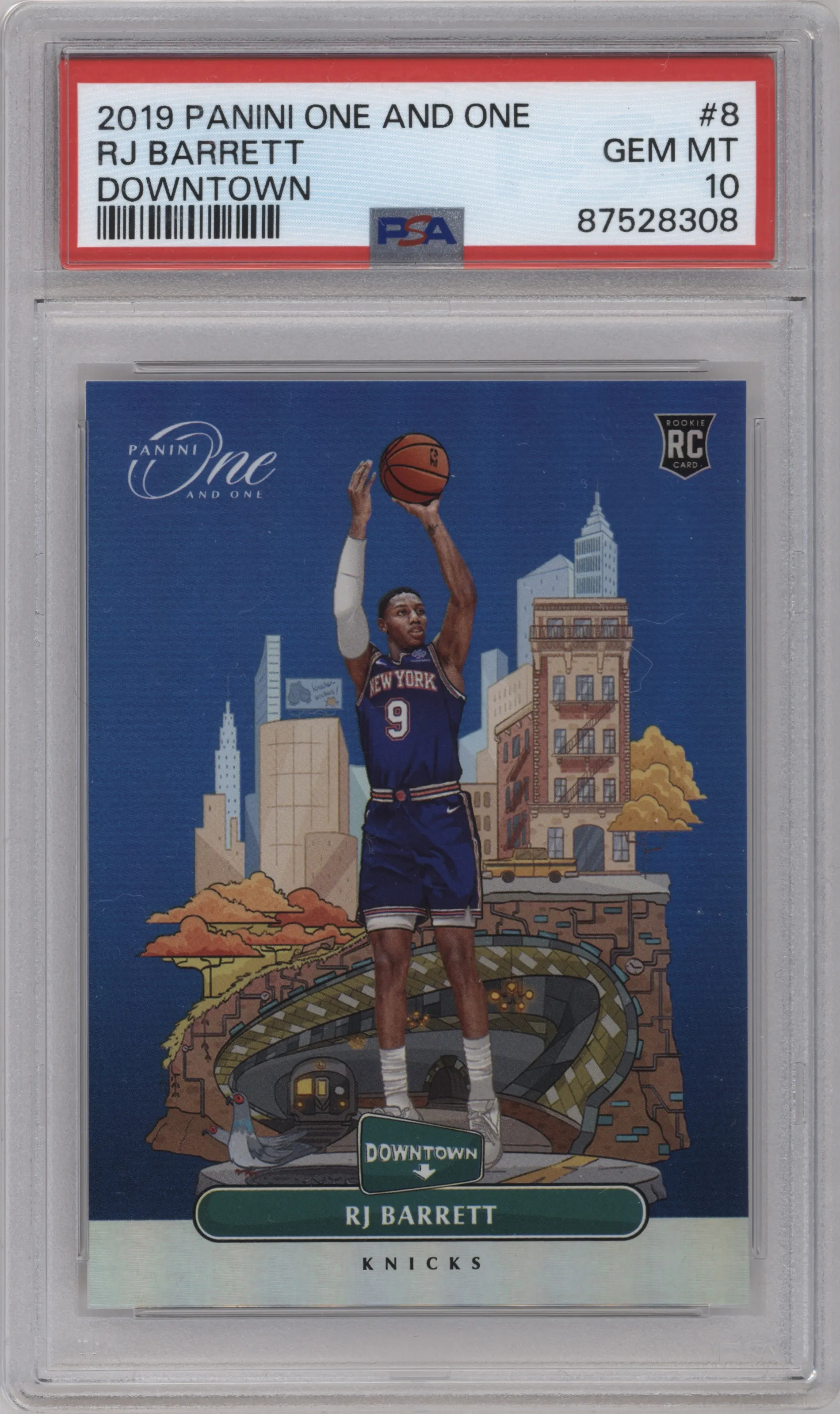 2019 Panini One and One Downtown RJ Barrett #8 PSA 10