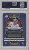 Cooper Kupp from the 2023 Panini Mosaic set featuring a Choice Peacock parallel graded by PSA and given an overall grade of 9.