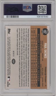 Paul Skenes from the 2024 Topps Throwback Thursday set graded by PSA and given an overall grade of 10.