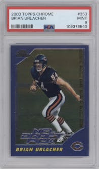 Brian Urlacher from the 2000 Topps Chrome set graded by PSA and given an overall grade of 9.