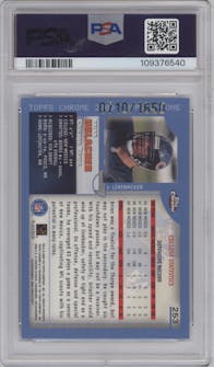 Brian Urlacher from the 2000 Topps Chrome set graded by PSA and given an overall grade of 9.