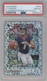 C.J. Stroud from the 2023 Panini Prizm set featuring a No Huddle parallel graded by PSA and given an overall grade of 10.