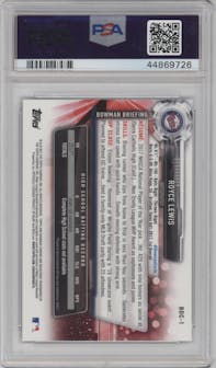 Royce Lewis from the 2017 Bowman Draft set graded by PSA and given an overall grade of 10.