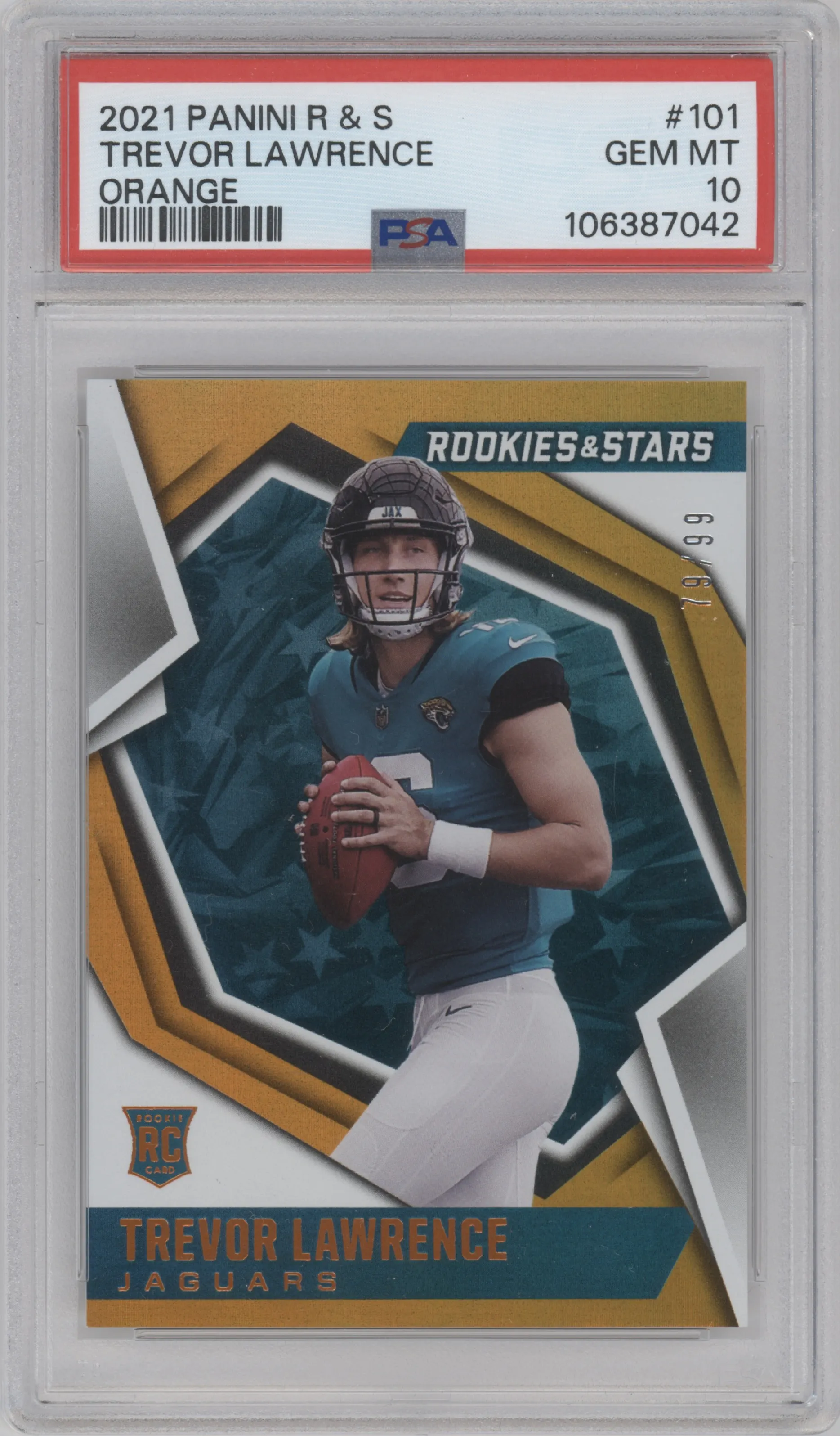 2021 Panini Rookies & Stars Trevor Lawrence Orange PSA 10