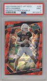 Arch Manning from the 2023 Panini The National VIP set featuring a Red Sparkle parallel graded by PSA and given an overall grade of 9.