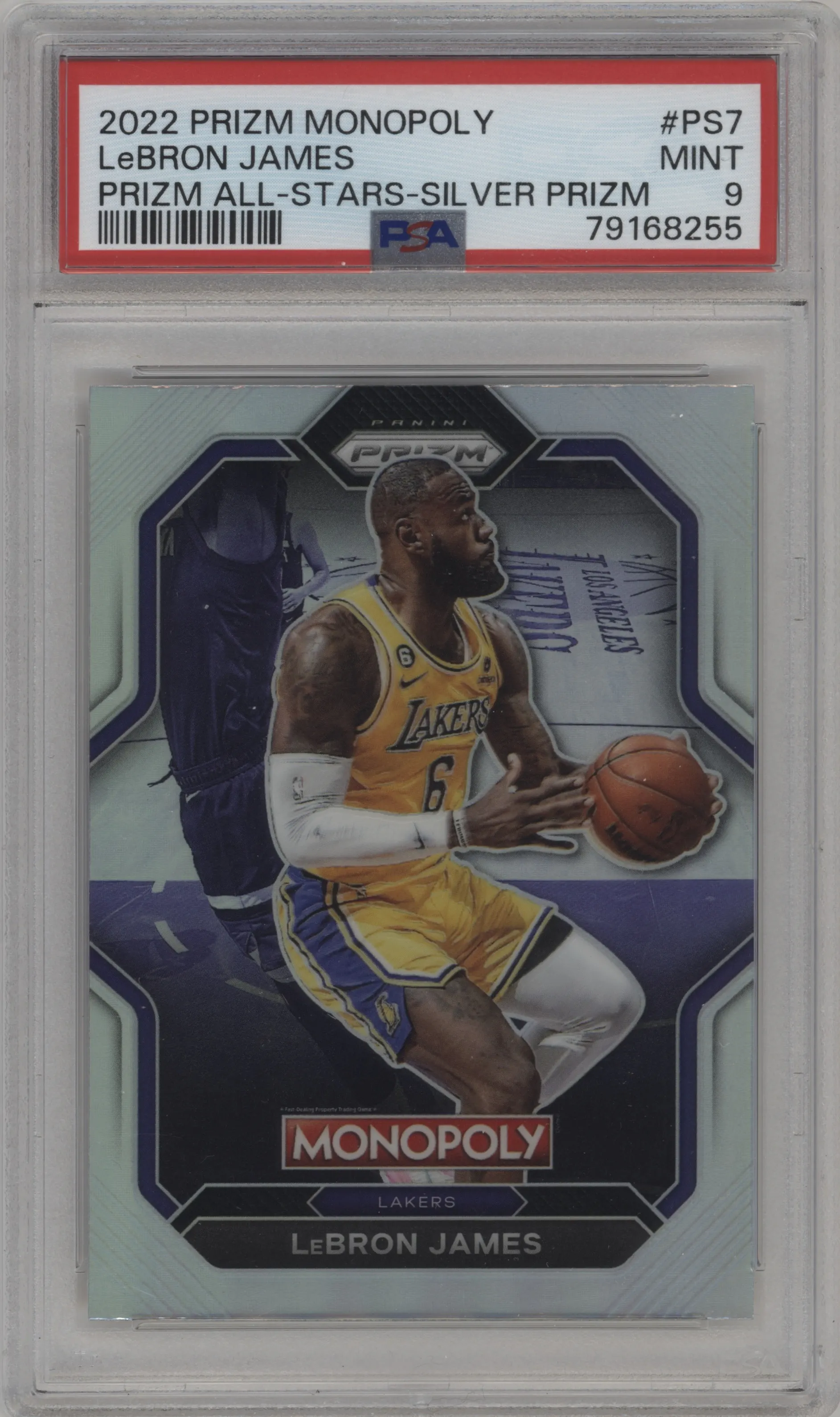 2022 Panini Prizm Monopoly All-Stars LeBron James Silver Prizm PSA 9