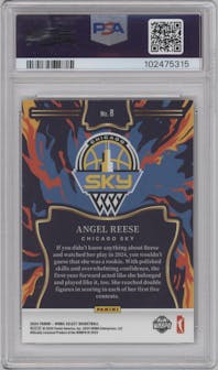 Angel Reese from the 2024 Panini Select WNBA set graded by PSA and given an overall grade of 9.