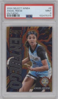 Angel Reese from the 2024 Panini Select WNBA set graded by PSA and given an overall grade of 9.