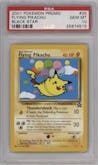 Flying Pikachu from the 2001 Pokemon set featuring a Pokemon League parallel graded by PSA and given an overall grade of 10.