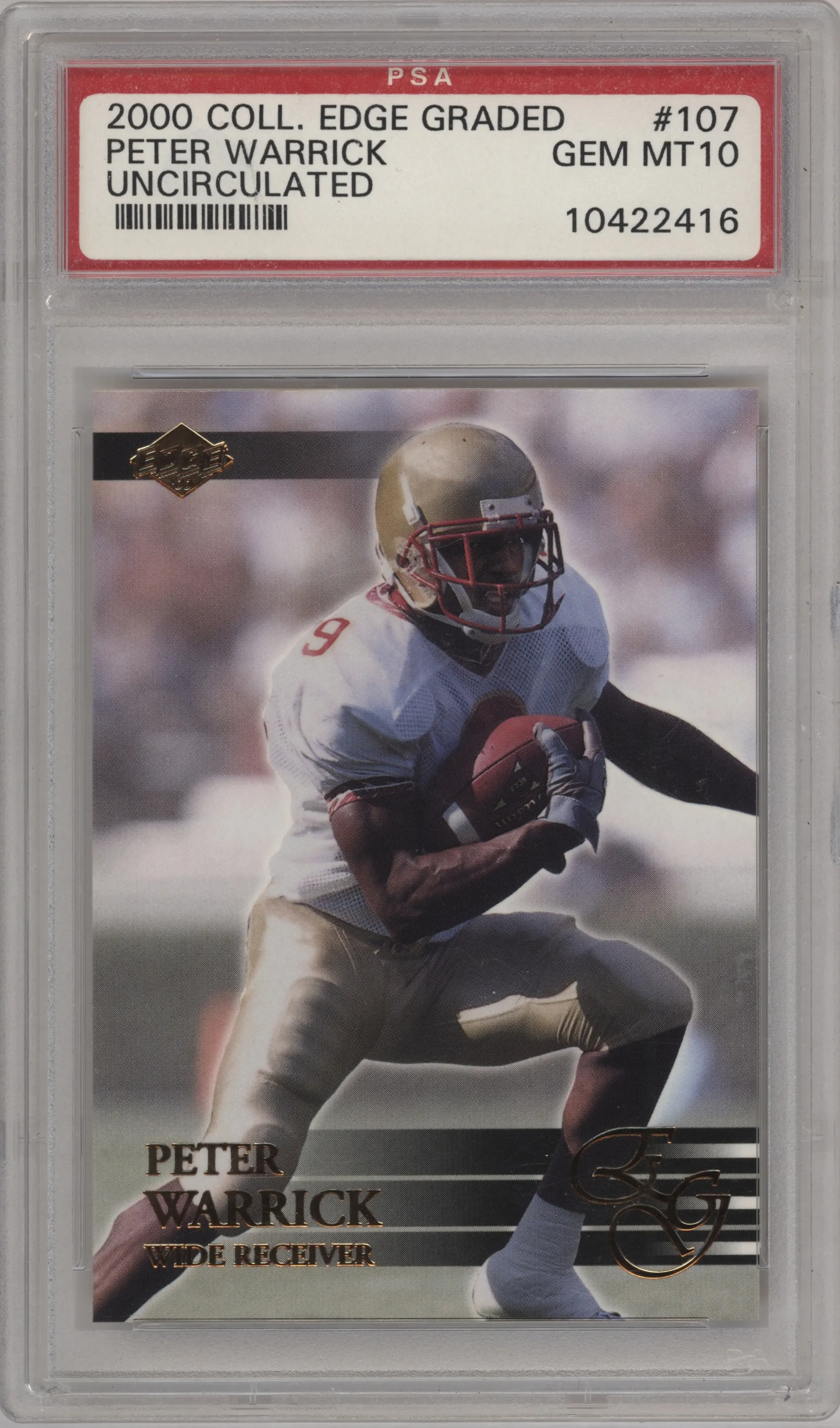 2000 Collector's Edge EG Peter Warrick Uncirculated #107 PSA 10