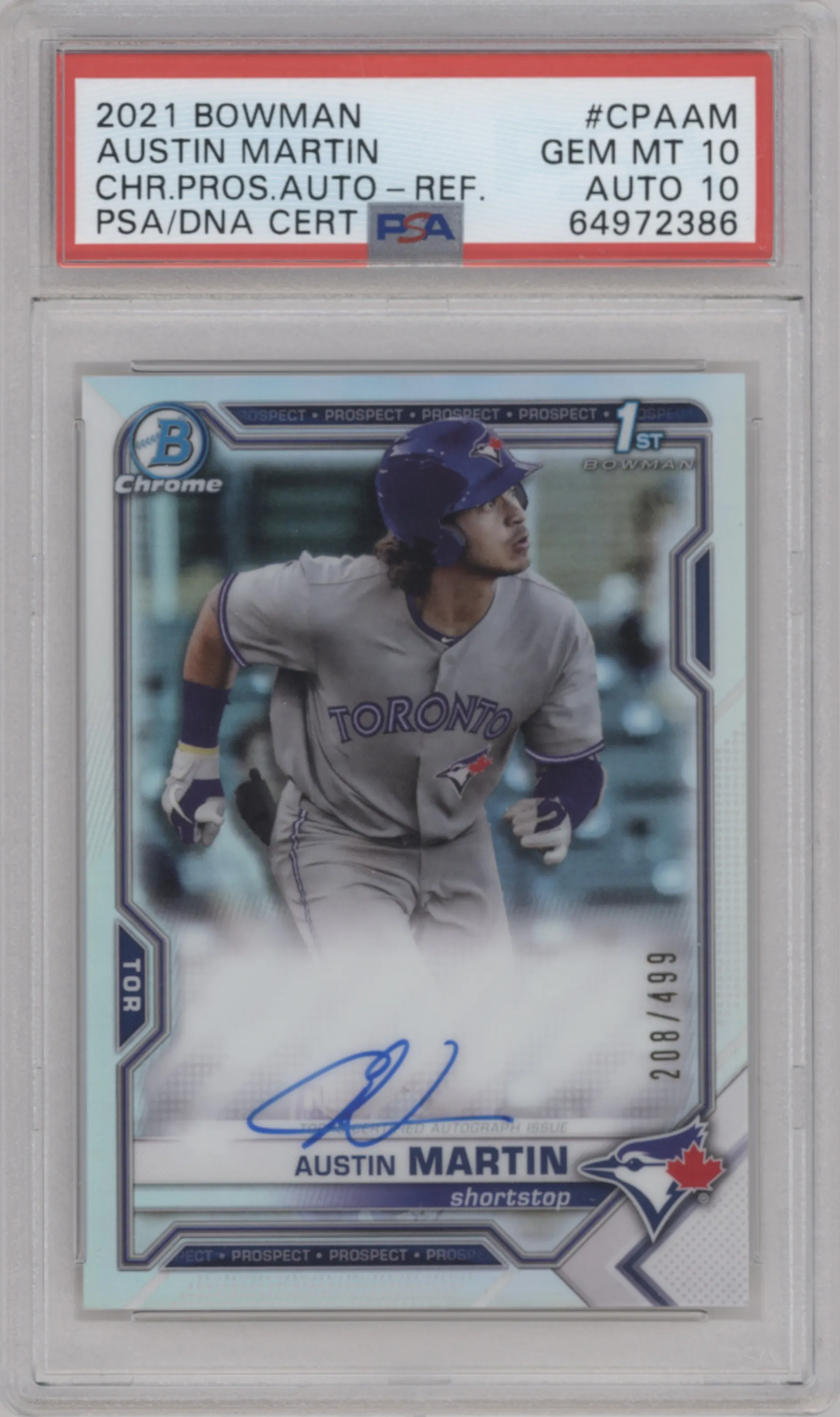 2021 Bowman Chr.Pros.Auto Austin Martin Refractor PSA 10