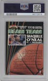 Shaquille O'Neal from the 1992-93 Topps Stadium Club set featuring a Members Only parallel graded by PSA and given an overall grade of 9.