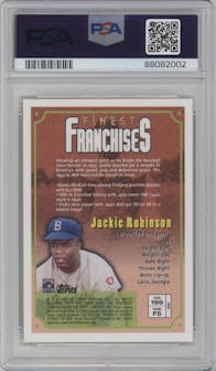 Jackie Robinson from the 2023 Topps Finest Flashbacks set graded by PSA and given an overall grade of 10.