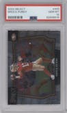 Brock Purdy from the 2022 Panini Select set graded by PSA and given an overall grade of 10.