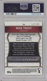 Mike Trout from the 2011 Topps Finest set featuring a X-Fractor parallel graded by PSA and given an overall grade of 10.