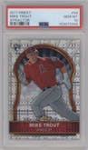 Mike Trout from the 2011 Topps Finest set featuring a X-Fractor parallel graded by PSA and given an overall grade of 10.