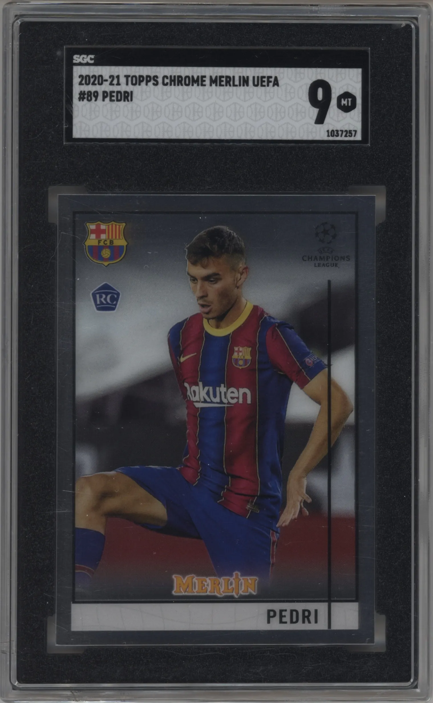 2020 Topps Chrome Merlin UEFA Pedri #89 SGC 9
