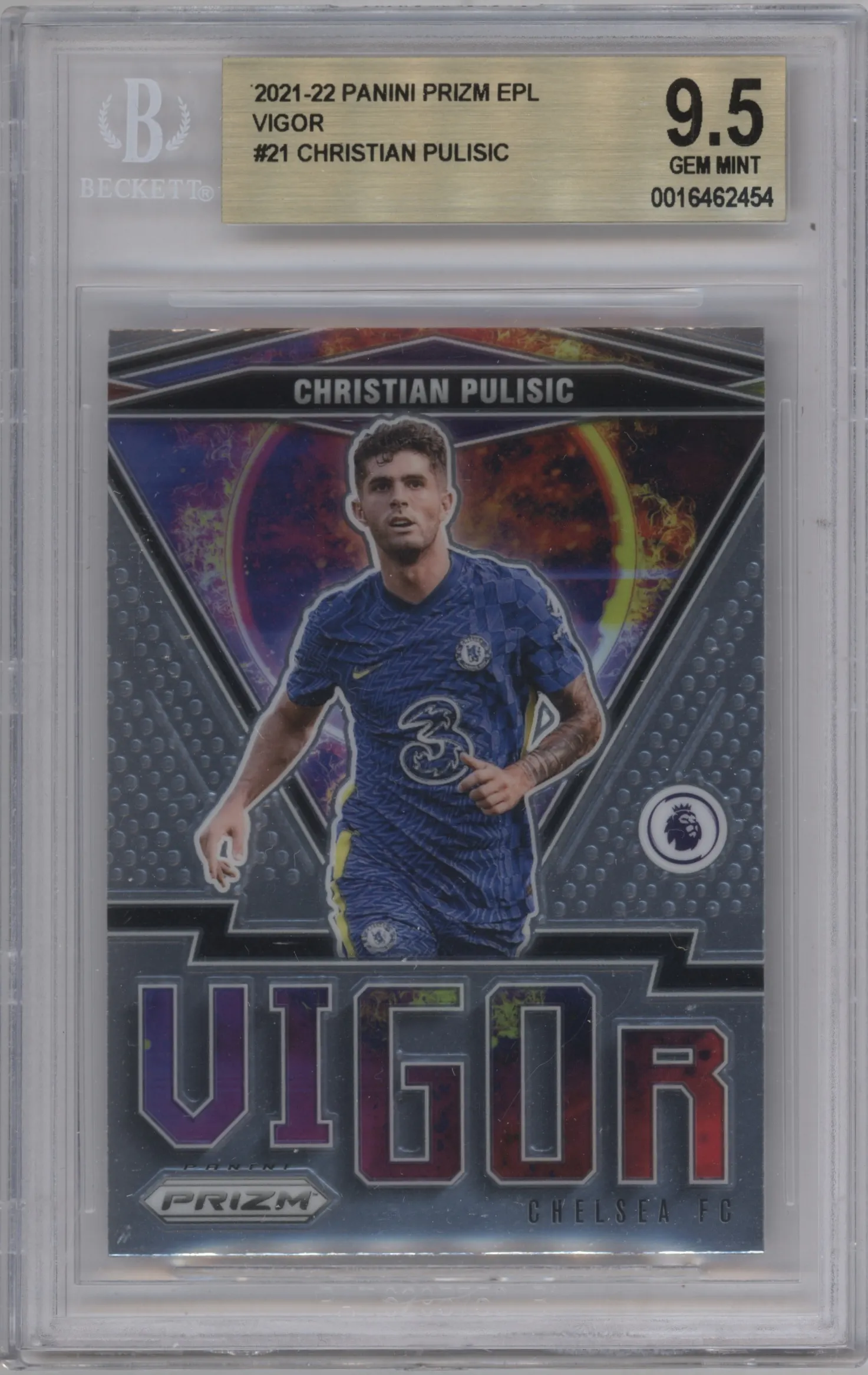 2021 Panini Prizm Premier League Vigor Christian Pulisic #21 BGS 9.5