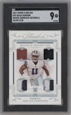 Micah Parsons from the 2021 Panini Flawless set featuring a Silver parallel graded by SGC and given an overall grade of 9.