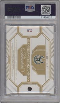 Giannis Antetokounmpo  from the 2022-23 Panini Flawless set graded by PSA and given an overall grade of 10.