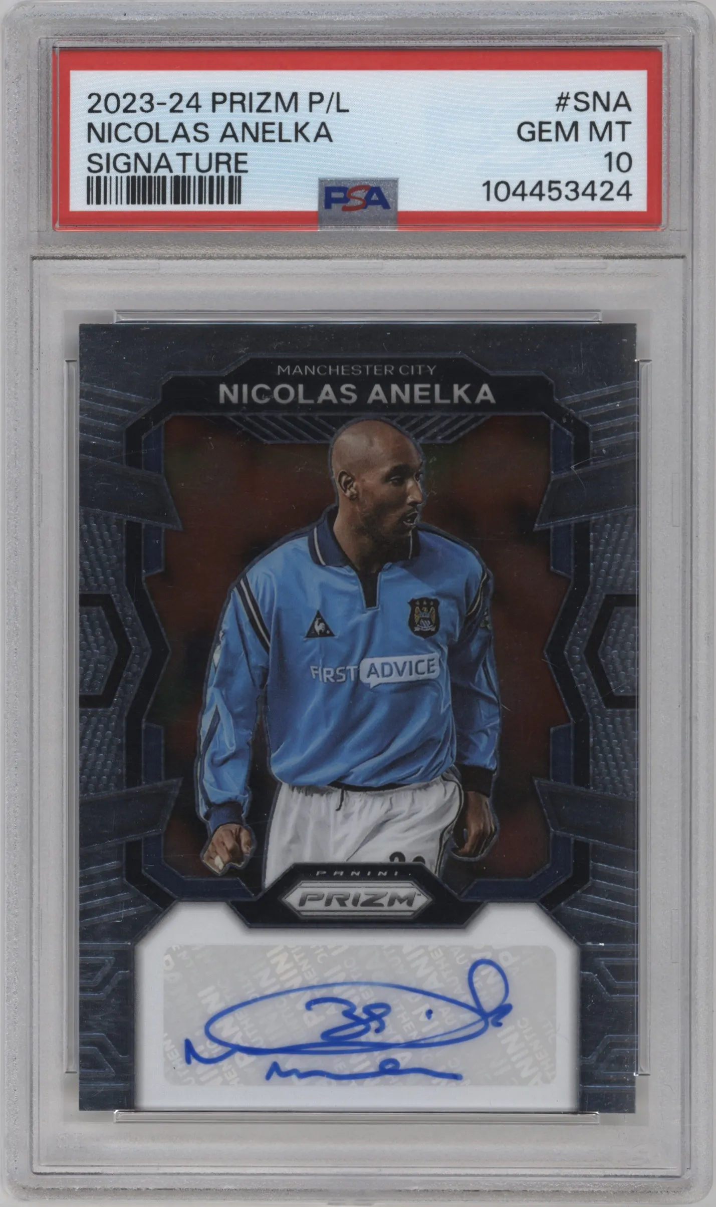 2023 Panini Prizm Premier League Sig. Nicolas Anelka #S-NA PSA 10