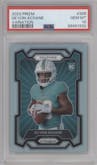De'Von Achane from the 2023 Panini Prizm set graded by PSA and given an overall grade of 10.