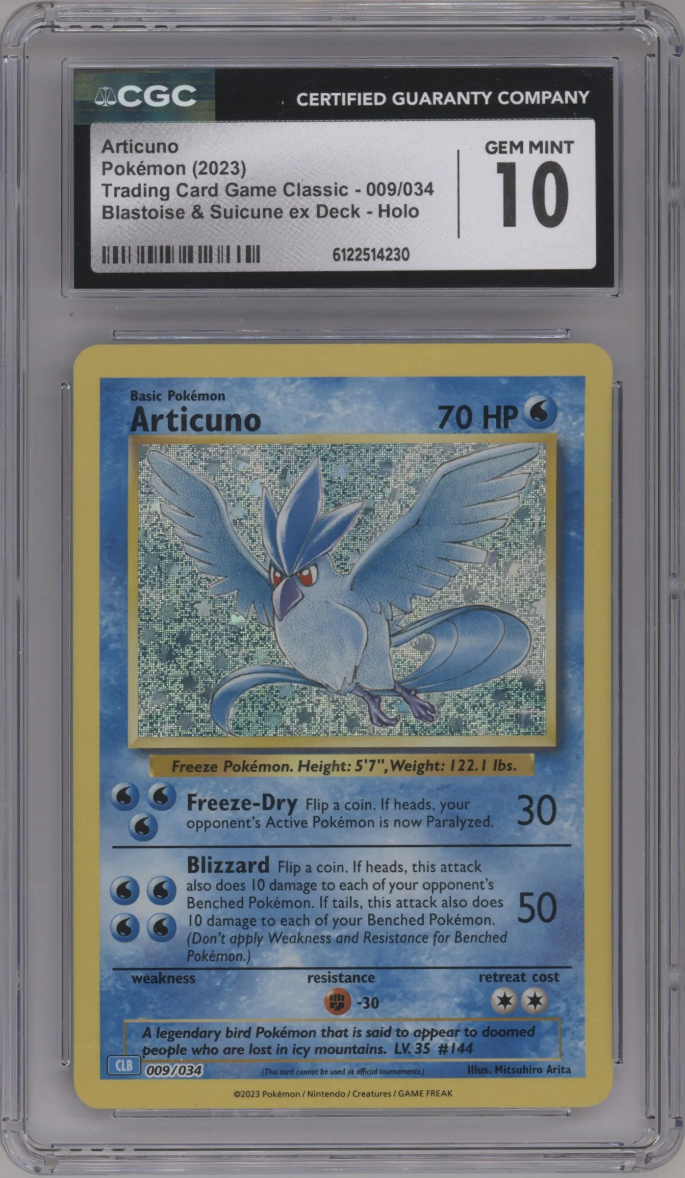 2023 Pokemon CLB Articuno #009 CGC 10