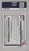Miguel Bleis from the 2021 Bowman Chrome set graded by PSA and given an overall grade of 10.