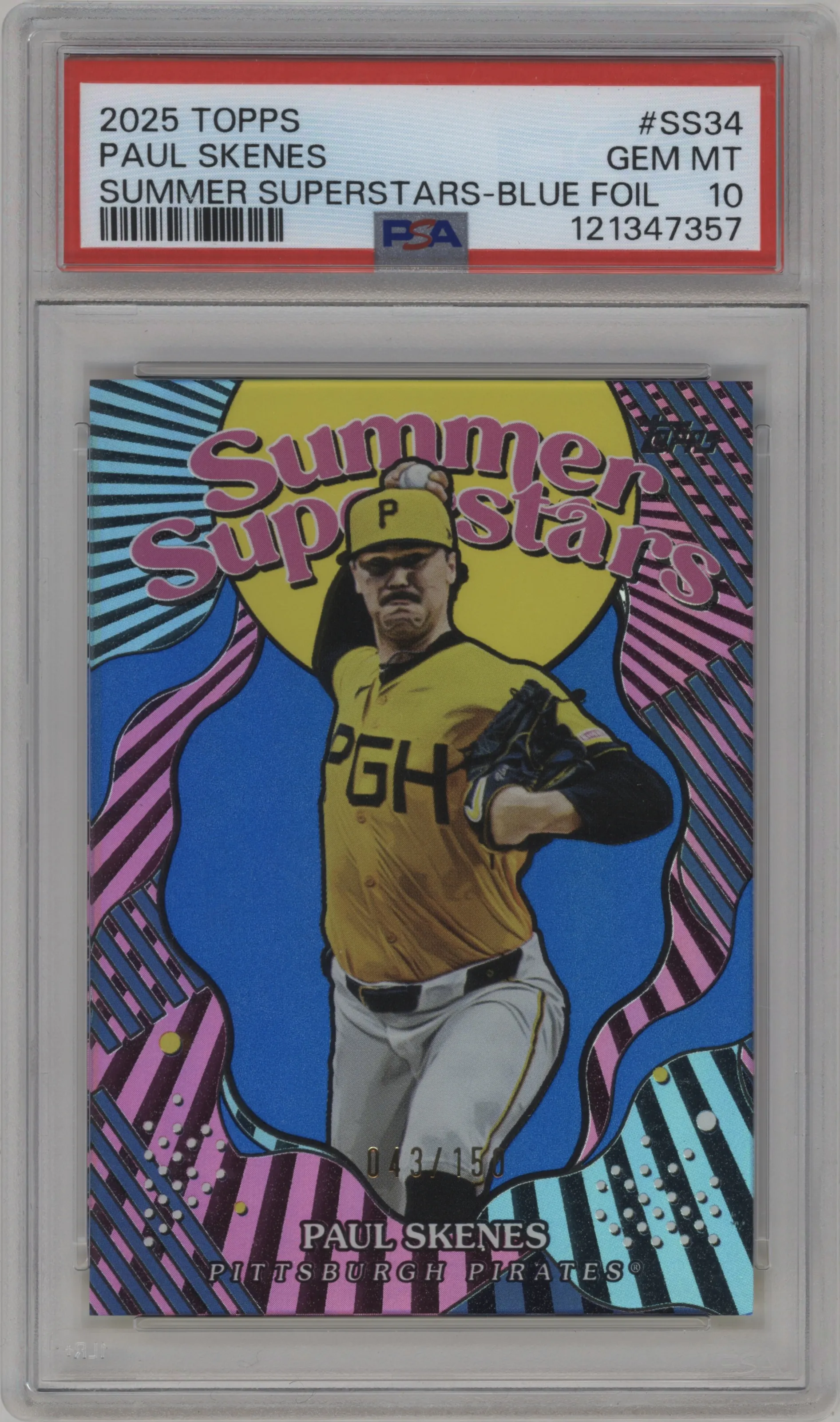 2025 Topps Summer Superstars Paul Skenes Blue PSA 10