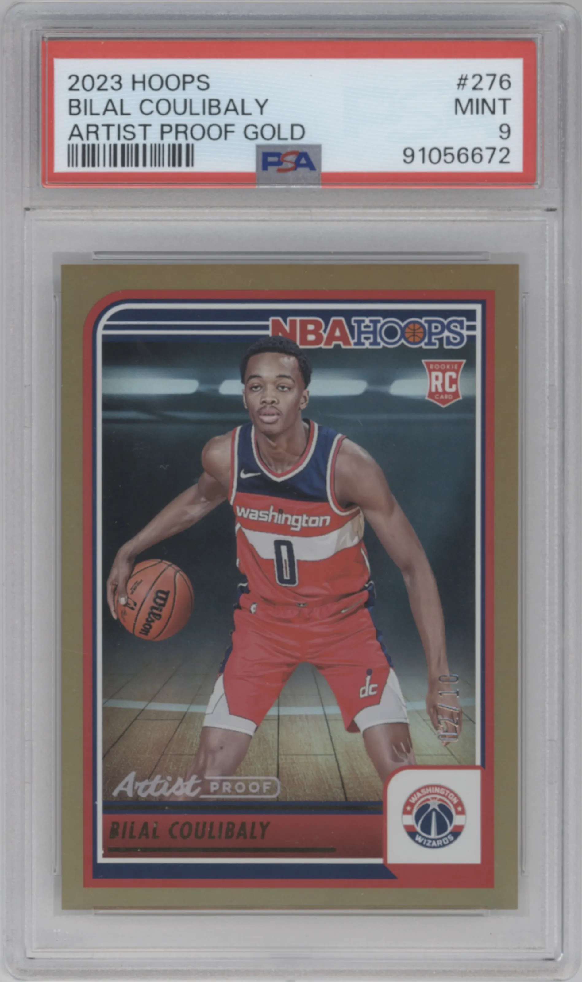 2023 Panini NBA Hoops Bilal Coulibaly Artist Proof Gold #276 PSA 9