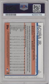Ronald Acuna Jr. from the 2019 Topps Series 1 set graded by PSA and given an overall grade of 10.
