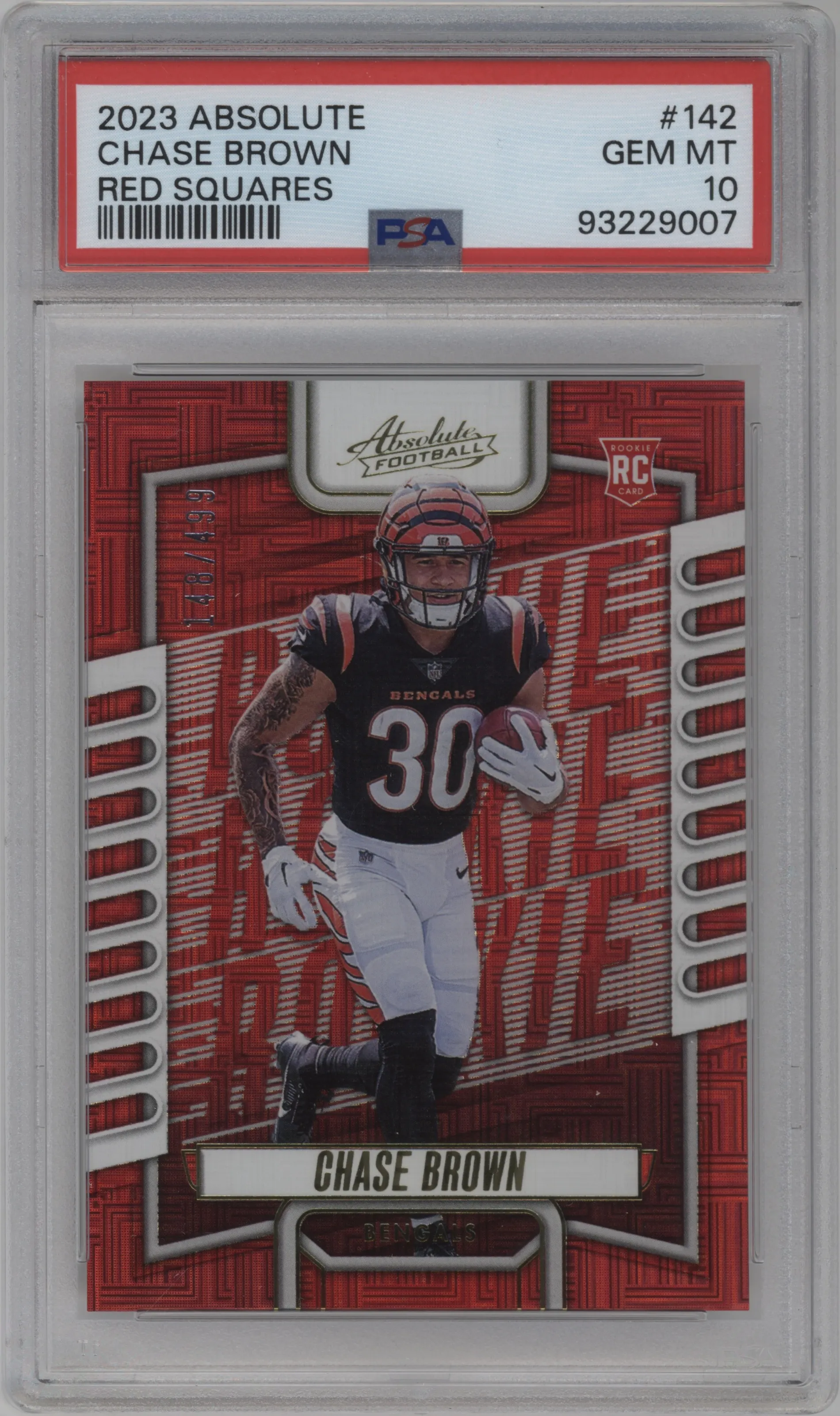 2023 Panini Absolute Chase Brown Red Squares PSA 10