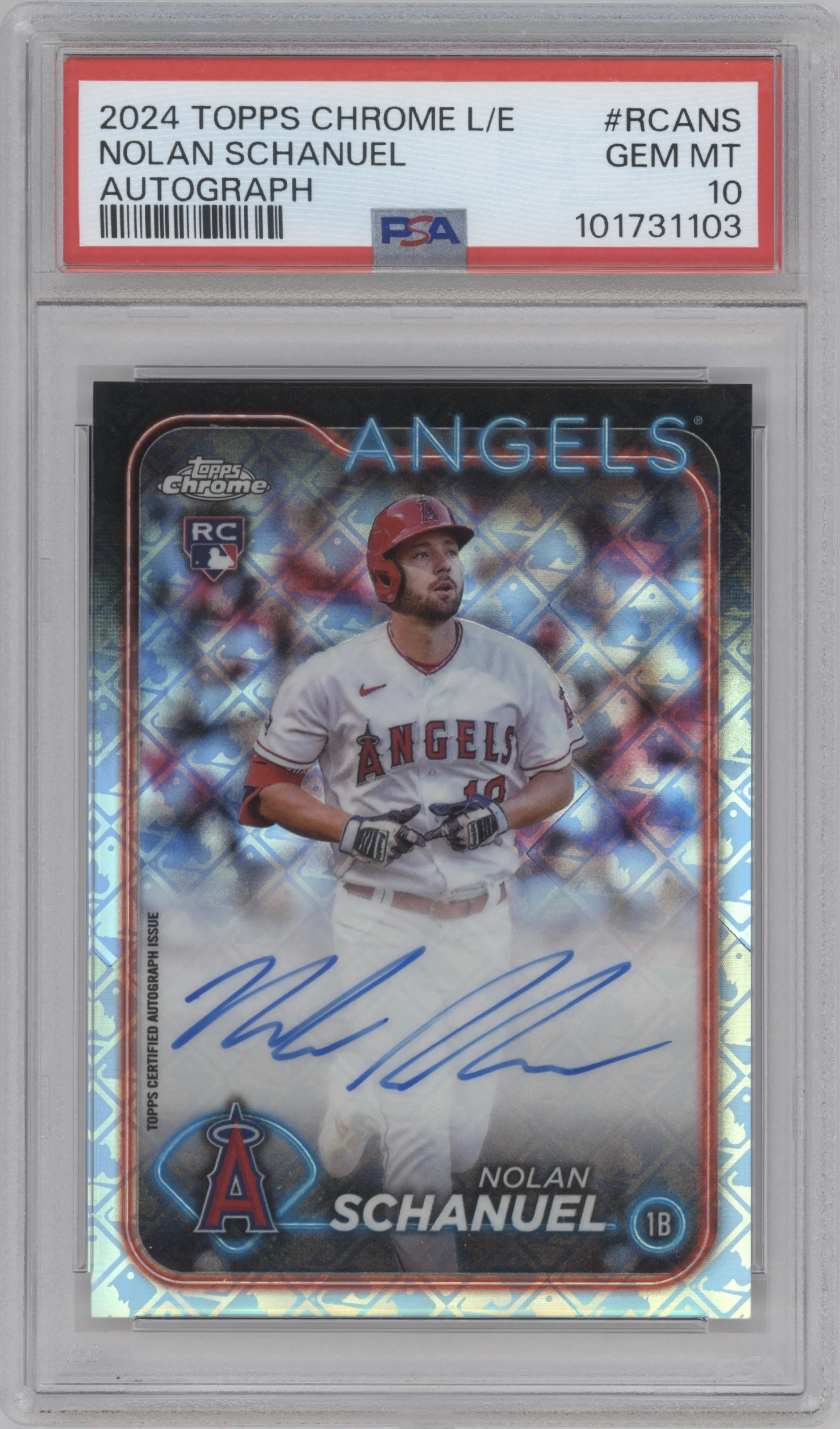 2024 Topps Chrome Logofractor Ref.Chr.Auto Nolan Schanuel PSA 10