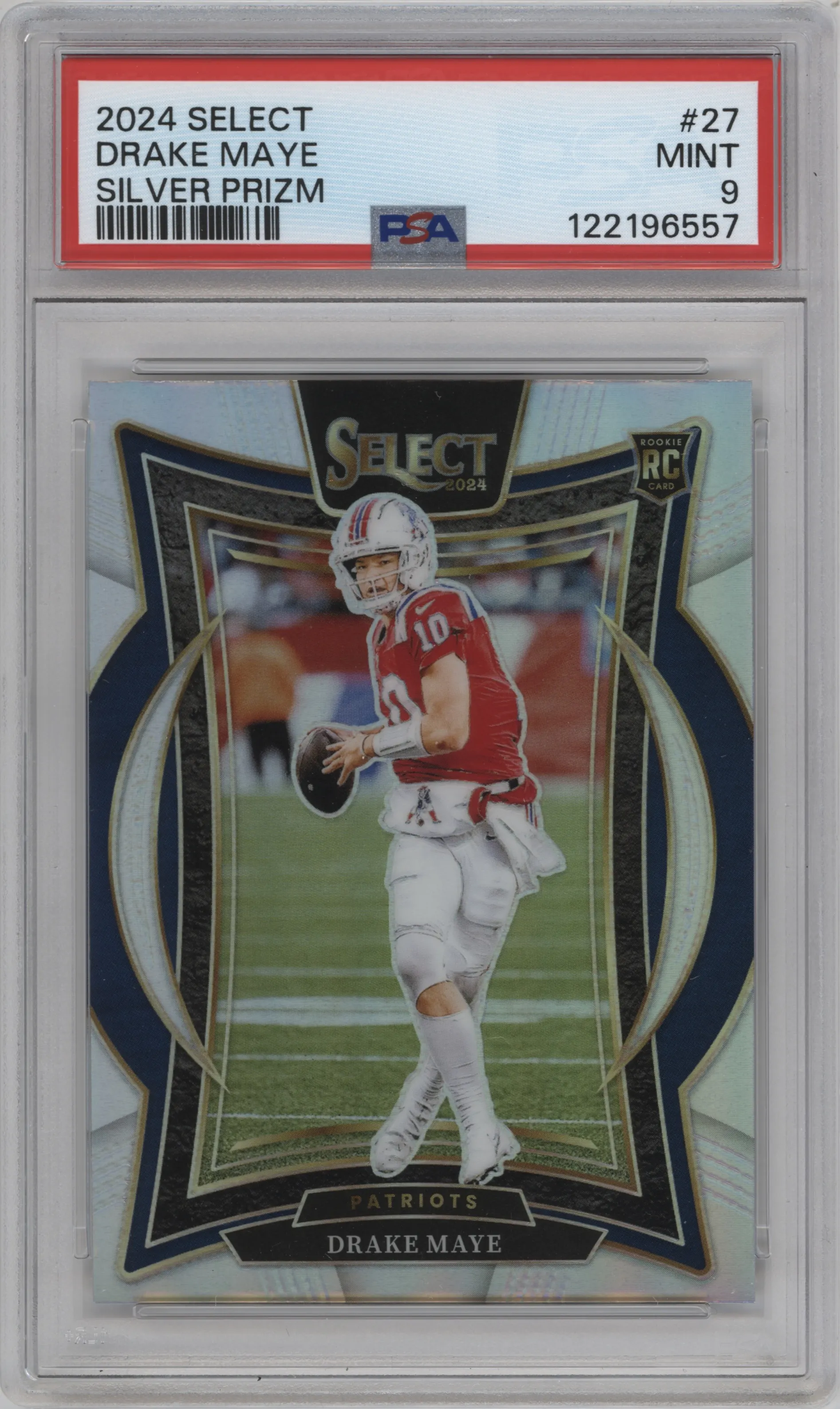 2024 Panini Select Drake Maye Silver Prizm PSA 9