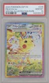 Pikachu ex from the 2024 Pokemon SV set graded by PSA and given an overall grade of 10.