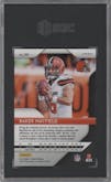 Baker Mayfield from the 2018 Panini Prizm set featuring a Neon Green Pulsar parallel graded by SGC and given an overall grade of 9.