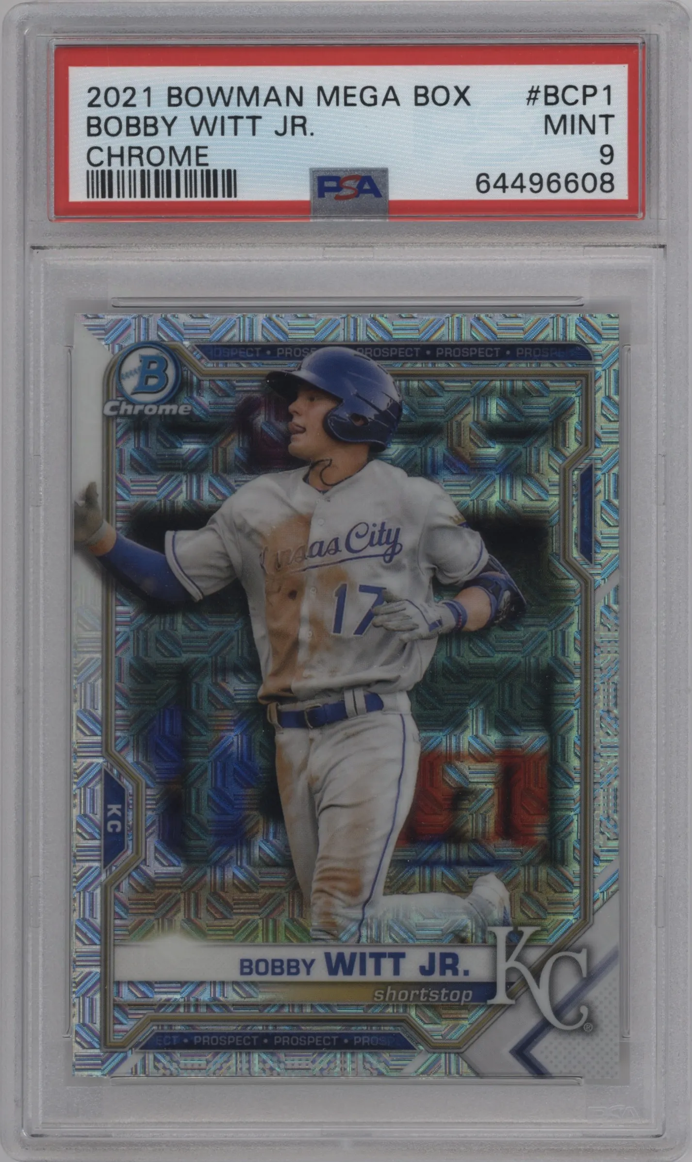 2021 Bowman Mega Box Chr.Pros. Bobby Witt Jr. #BCP-1 PSA 9