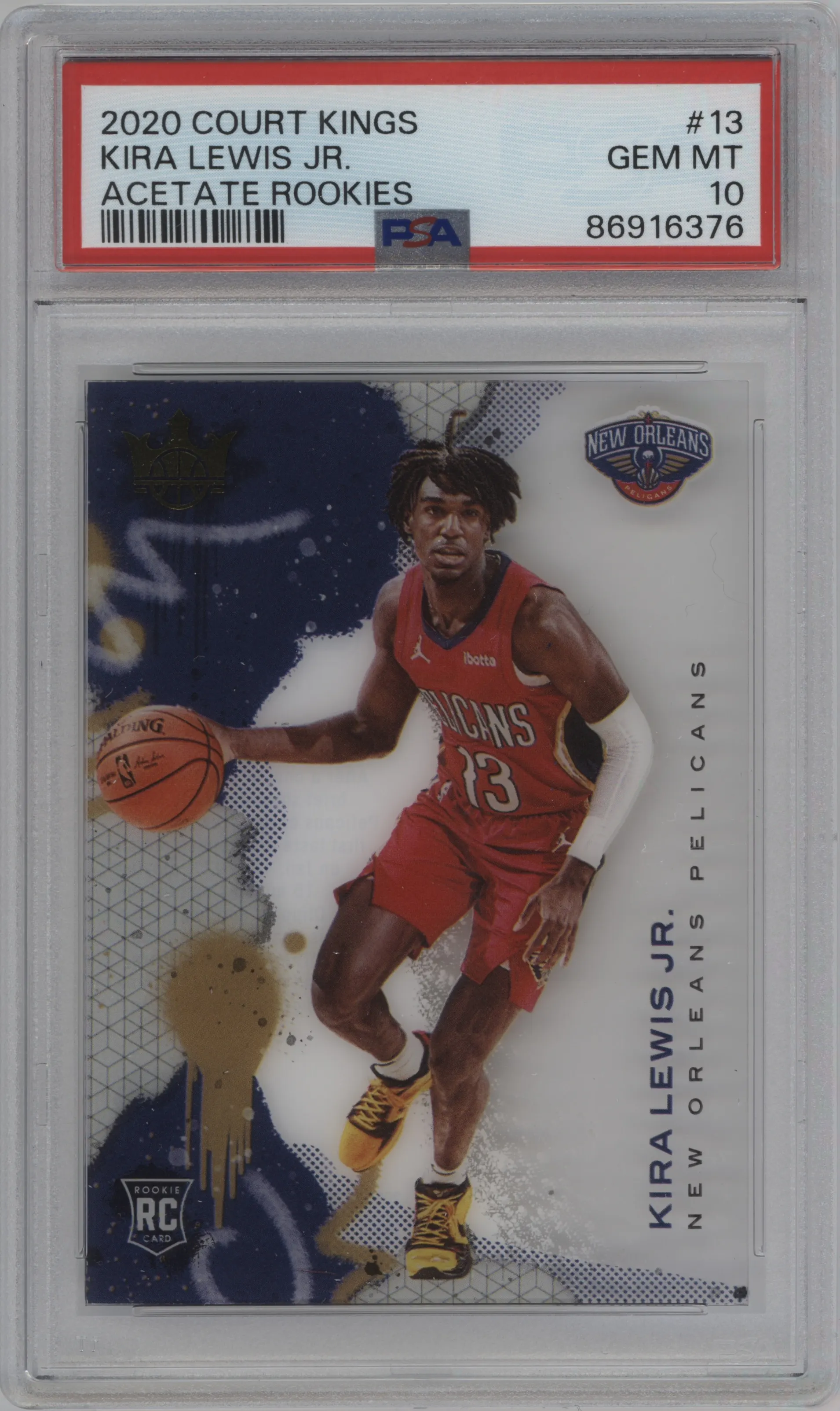 2020 Panini Court Kings Acetate Rookie Kira Lewis Jr. PSA 10