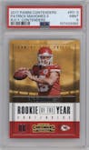 Patrick Mahomes II from the 2017 Panini Contenders set graded by PSA and given an overall grade of 9.