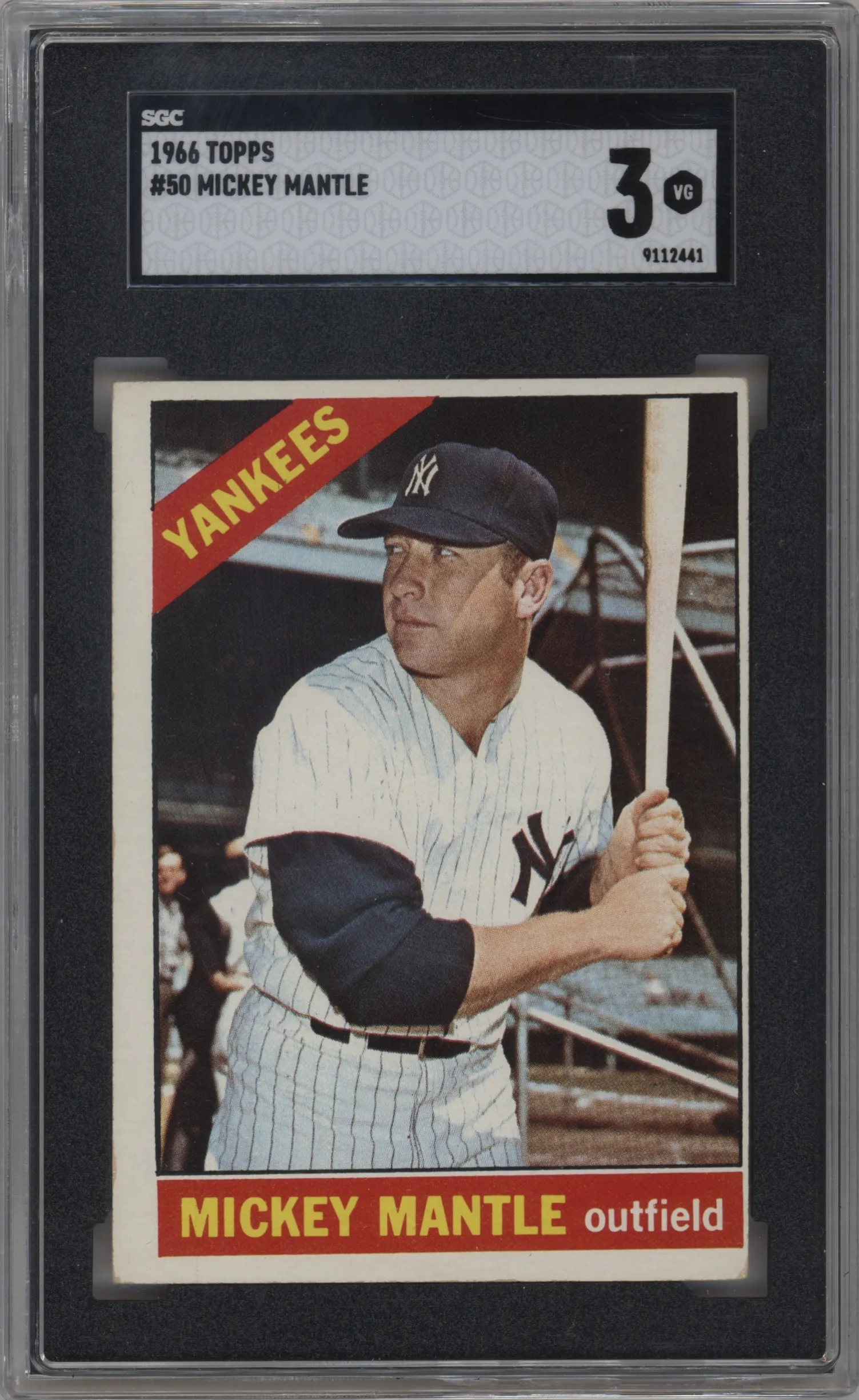 1966 Topps Mickey Mantle SGC VERY GOOD 3 #50 SGC 3