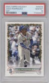 Julio Rodriguez from the 2022 Topps Holiday set graded by PSA and given an overall grade of 10.