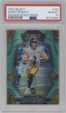 Geno Smith from the 2022 Panini Select set featuring a Dragon Scale parallel graded by PSA and given an overall grade of 10.