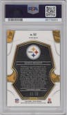 Geno Smith from the 2022 Panini Select set featuring a Dragon Scale parallel graded by PSA and given an overall grade of 10.