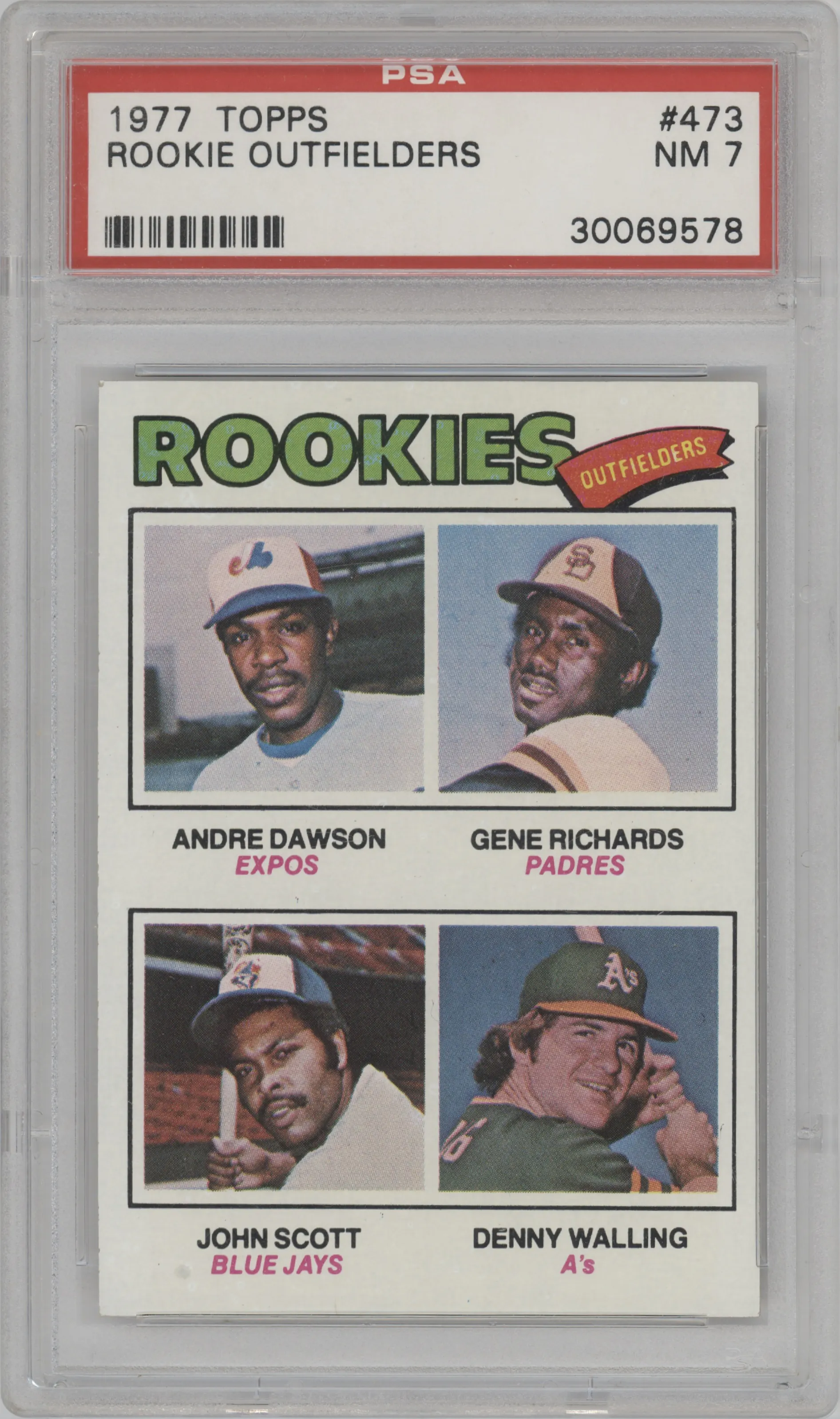 1977 Topps Andre Dawson/Gene Richards/John Scott/Denny Walling #473 PSA 7