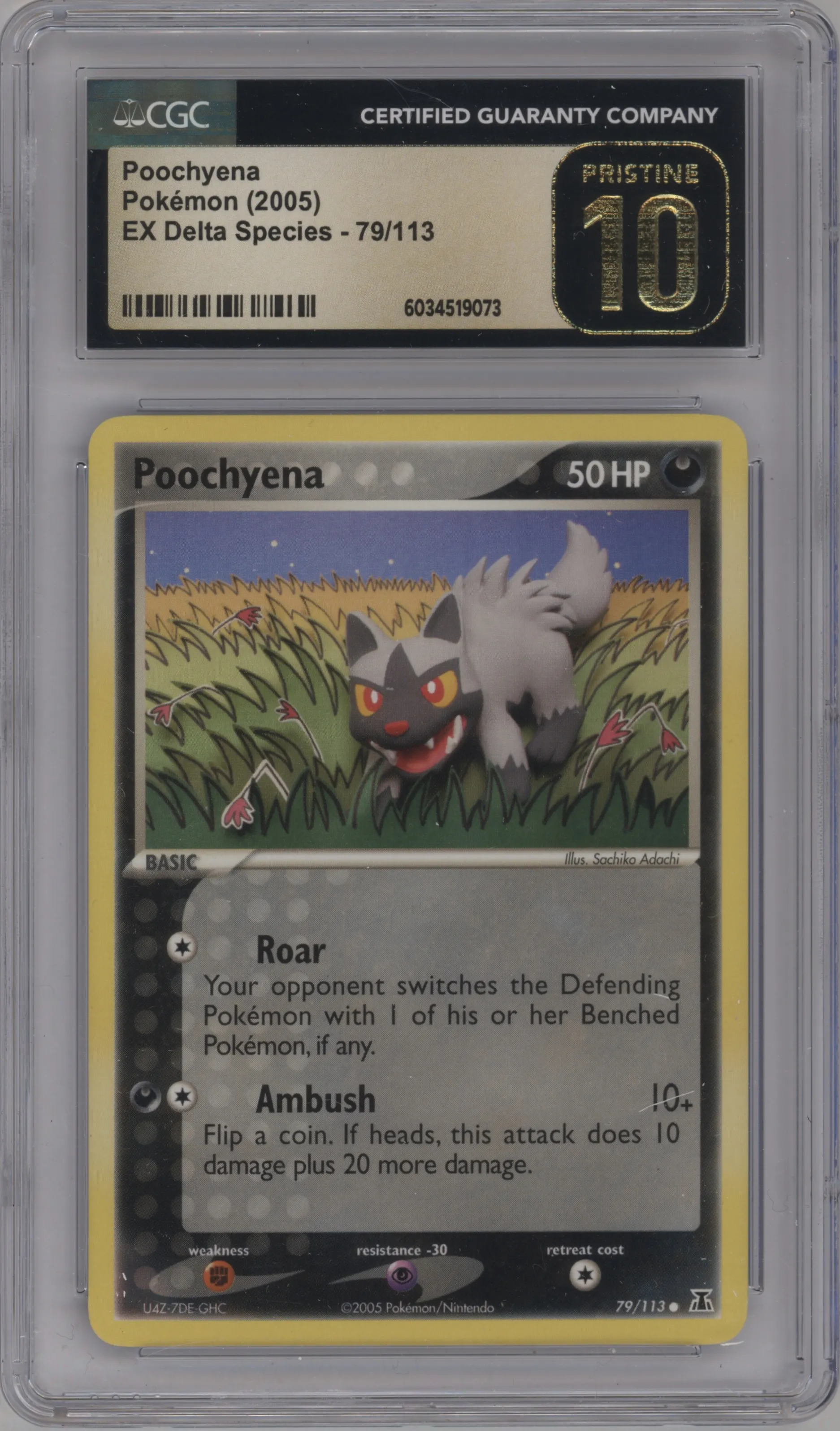 2005 Pokemon EX Delta Species Poochyena #79 CGC 10
